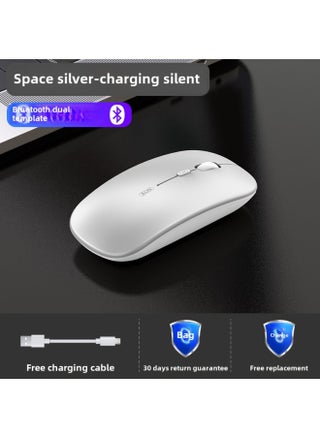 Wireless Bluetooth Mouse Silent Charging Notebook Desktop Computer Office Unlimited Suitable For Lenovo Dell Asus-Specifications:Space Silver/bluetooth Dual Template [silent + Rechargeable] Wireless + Bluetooth 5.0 - pzsku/ZBA8FED3164D3DA7E7583Z/45/1746233203/30590e09-6ad6-4442-9ce1-7175478fbcc7
