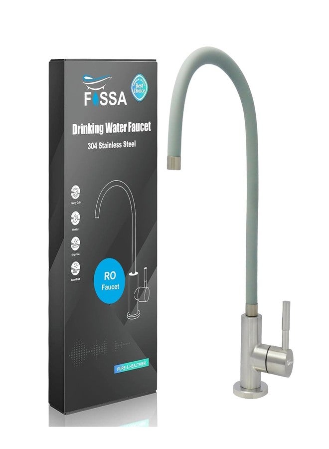 Fossa Stainless Steel RO Tap with Flexible Swivel Spout for Kitchen/Sink/Wash Basin - Matte Finish, Water Filter Faucet, 100% Lead-Free Drinking Water Faucet Stainless Steel Body (Grey) - Image 1