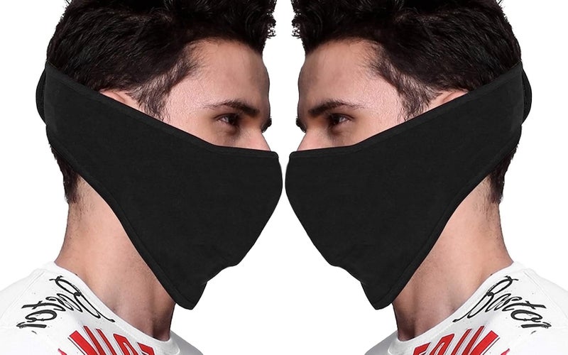 PrimeBox Men Pro Cotton Fabric Bike Riding Washable Reusable Dust Protection Cover Face Mask For Men Women Balaclava Neck Gaiter pack of 2pcs mask (Mask-Ninja-Plain-2pcs) - Image 4