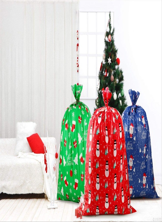 CCINEE 3 PCS Christmas Giant Gift Bags Santa Claus Christmas Sacks for Kids Gift Wrapping Bags(36"x44") with Name Tag Card and String - Image 4