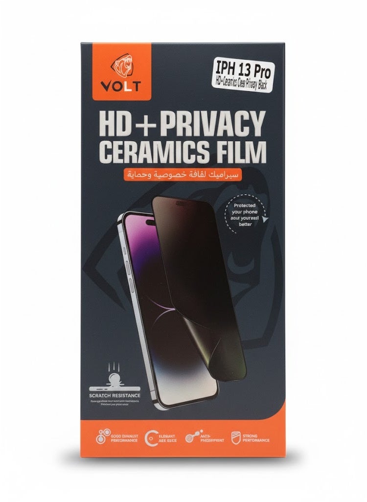 VOLT iPhone 13 Pro  tempered glass privacy screen protector made of matte ceramic - Image 1