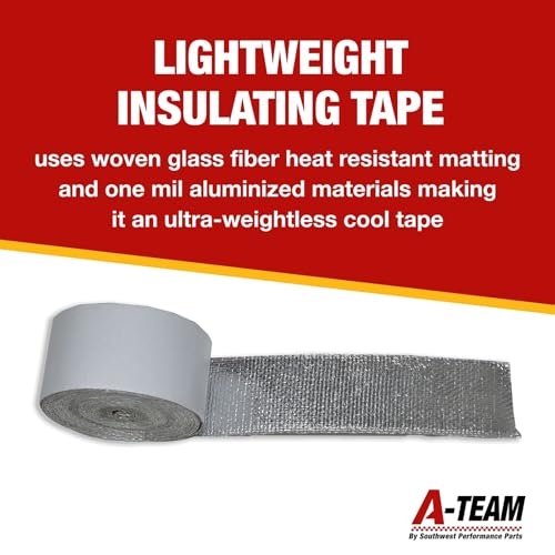 A-Team Performance Heat Shield & Thermal Tape Automotive Lightweight Reflective Barrier - 1.5-in x 15-ft Roll Silver - High-Temp Heat Tape Protector for Exhaust Hoses & Wiring to 2000F Radiant Barrier - Image 5