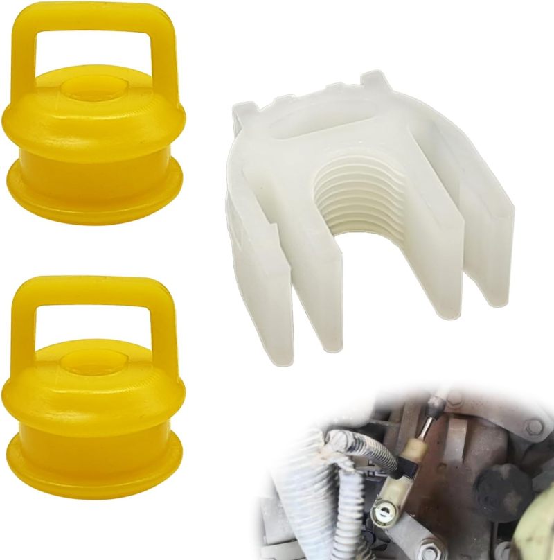 Transmission Shifter Bushing Kit: 2-Piece Bushing 1-Piece Clamp - Easy Installation Shifter Linkage Bushing for GM Dodge Truck & SUV Automatic Transmission Repair - Image 1
