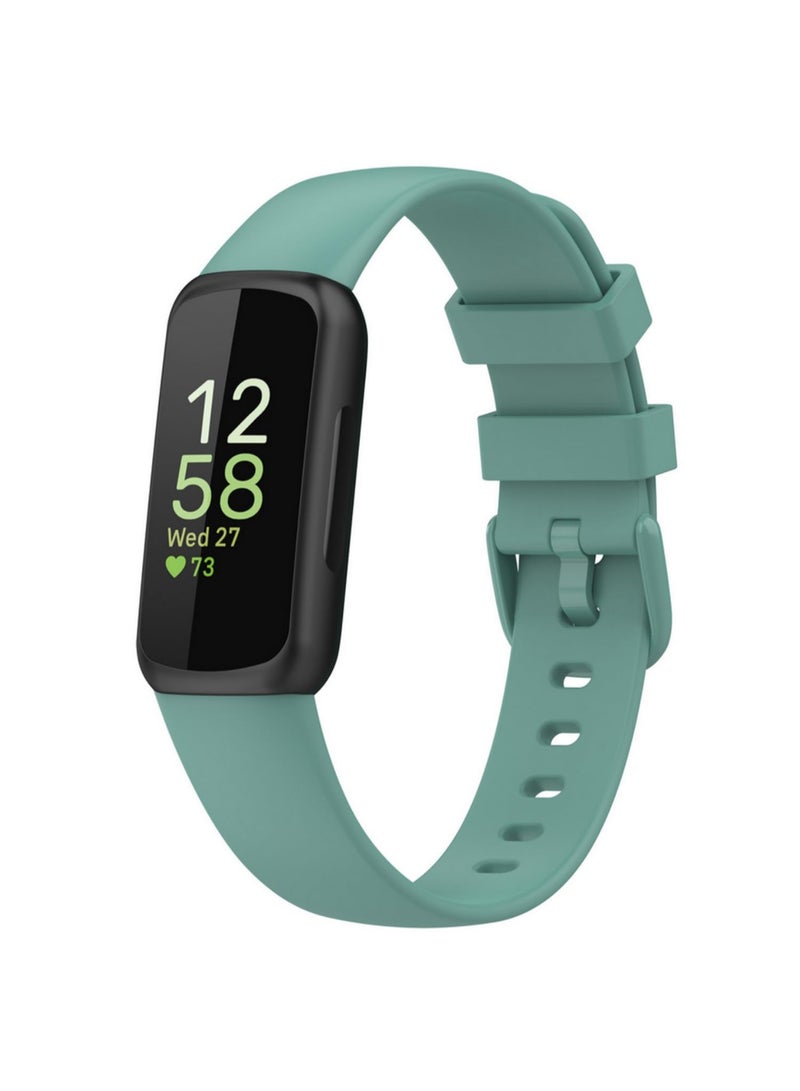 Silicone Strap Compatible with Fitbit Inspire 3 – Soft Replacement Wristband Bracelet (Green, Large Size)
