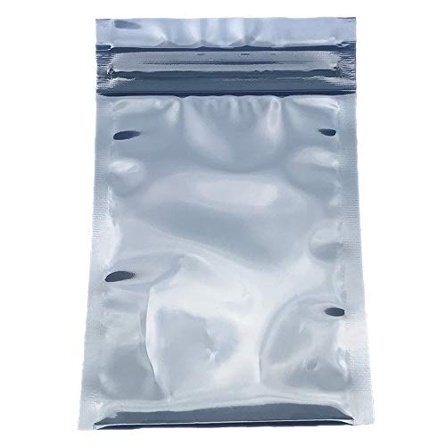 Daarcin 100pcs 3.15X4.72in/8X12cm Anti Static Bags,ESD Bags Resealable for HDD with 100pcs Labels, Antistatic Bag for Hand Drive or Varieties of Electronic Device - Image 1