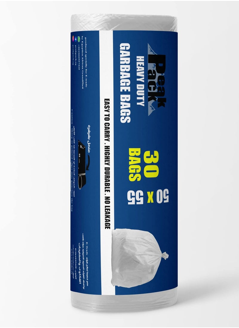 Peak Pack Peak pack Trash Bag Roll 30 bags White size 50 cm X 55 cm  - Image 1