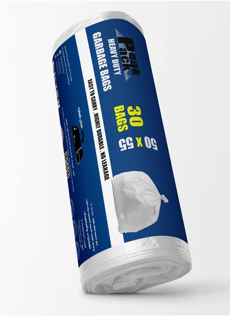 Peak Pack Peak pack Trash Bag Roll 30 bags White size 50 cm X 55 cm  - Image 2