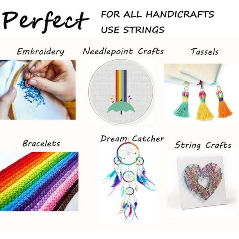 Embroidery Floss 100 Vibrant No-duplicate Cotton Skeins With Color-coded Labels - Multi-purpose Craft Floss With 30 Sturdy Needles 2 Threaders Rainbow Floss Kit For Embroidery Enthusiasts Beginners DI - Image 2