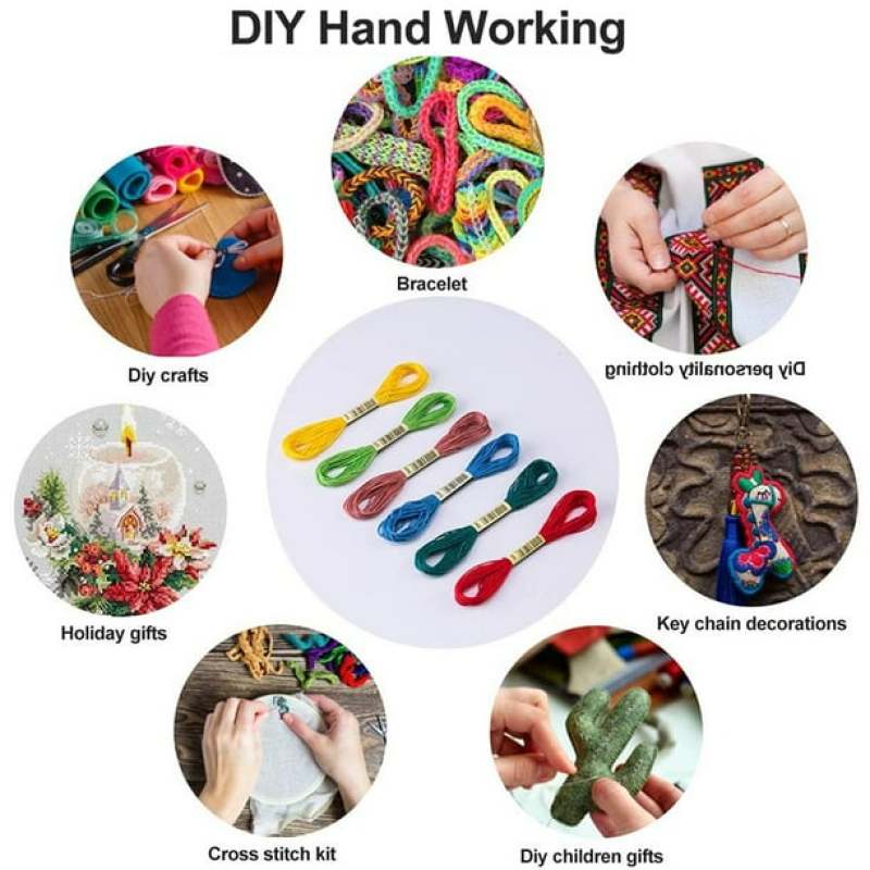 Embroidery Floss 100 Vibrant No-duplicate Cotton Skeins With Color-coded Labels - Multi-purpose Craft Floss With 30 Sturdy Needles 2 Threaders Rainbow Floss Kit For Embroidery Enthusiasts Beginners DI - Image 5