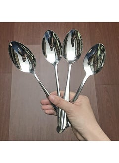 4PCS Fine Flatware Dinner Spoon, Metallic-Satin Sand Dune Everyday Flatware Dinner Spoons, Set of 4, Silverware Set, Dishwasher Safe