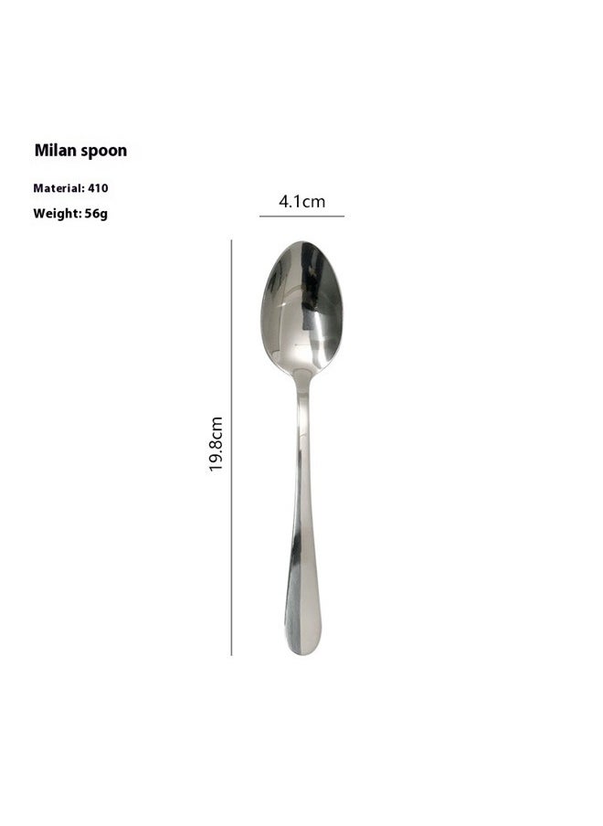 yongsheng - 4PCS Fine Flatware Dinner Spoon, Metallic-Satin Sand Dune Everyday Flatware Dinner Spoons, Set of 4, Silverware Set, Dishwasher Safe - Image 1
