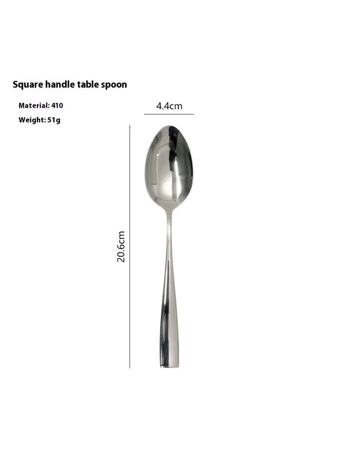 yongsheng - 4PCS Fine Flatware Dinner Spoon, Metallic-Satin Sand Dune Everyday Flatware Dinner Spoons, Set of 4, Silverware Set, Dishwasher Safe - Image 1