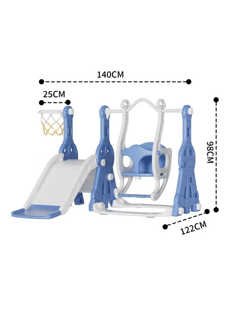 فول جوي مجموعة زحليقة وأرجوحة مع حلقة كرة سلة 3*1 للأطفال،مجموعة ملعب داخلي وخارجي للأطفال الصغار،مجموعة ألعاب تسلق للأطفال - Image 2
