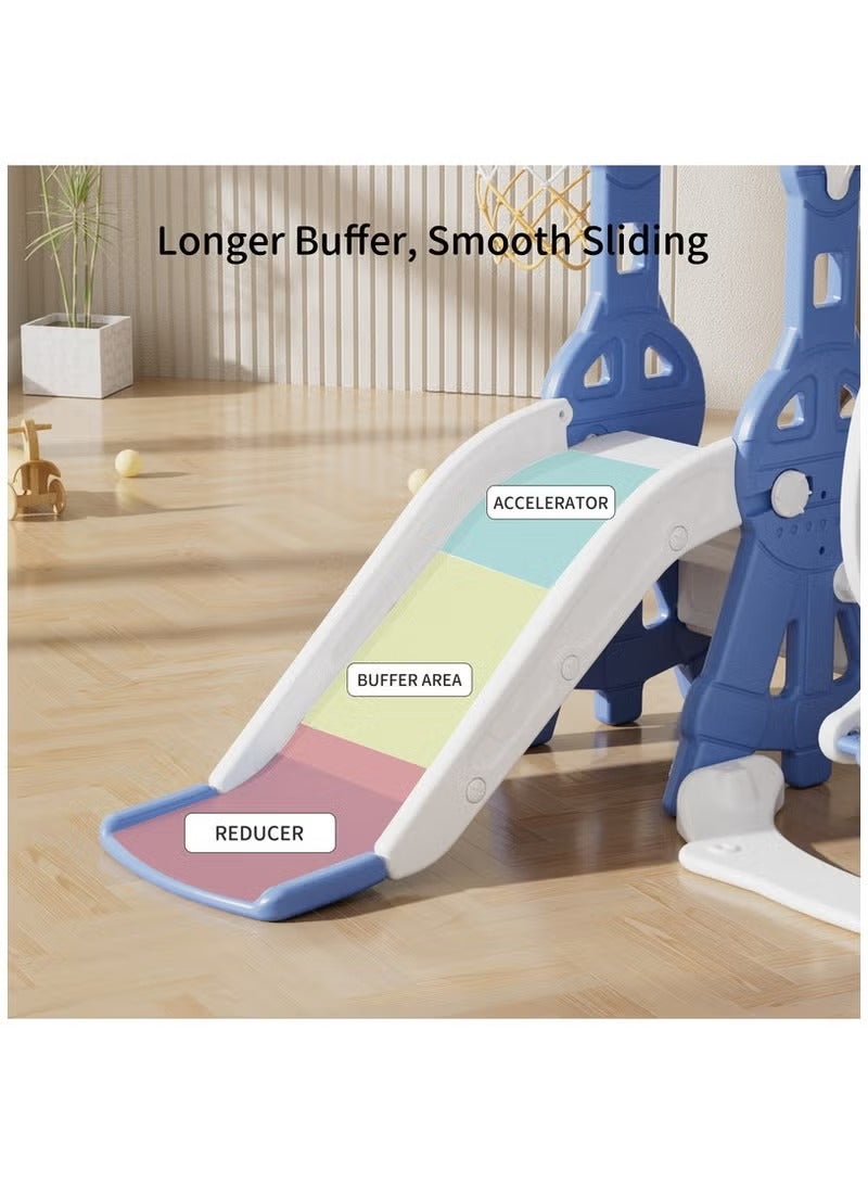 فول جوي مجموعة زحليقة وأرجوحة مع حلقة كرة سلة 3*1 للأطفال،مجموعة ملعب داخلي وخارجي للأطفال الصغار،مجموعة ألعاب تسلق للأطفال - Image 3