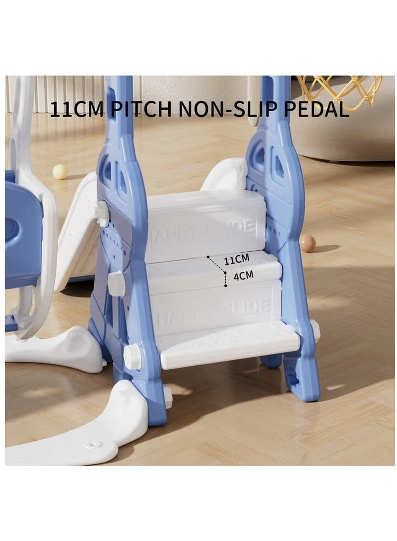 فول جوي مجموعة زحليقة وأرجوحة مع حلقة كرة سلة 3*1 للأطفال،مجموعة ملعب داخلي وخارجي للأطفال الصغار،مجموعة ألعاب تسلق للأطفال - Image 4