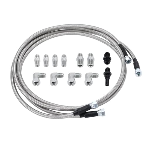 VISVIC Automatic Transmission Cooler Kit 6AN Hose for GM 4L60E 4L65EA - Fits Chevy Ford Mopar GM GMC Buick Cadillac Cars and Trucks - Stainless Steel Braided Lines - Image 1