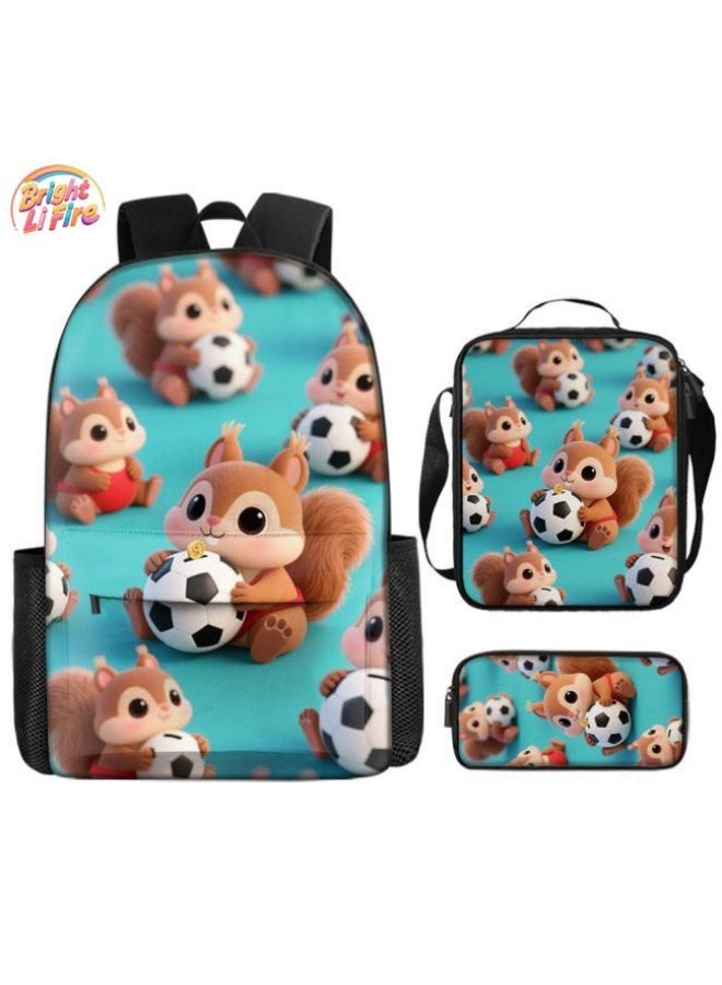 Bright Li Fire Unlock the fashion style of children's fun! Three-piece bag set, cartoon elements make children and teenagers super stylish (students, children, friends outings, mountain climbing, schooling, etc. are available) - 15 - Image 1