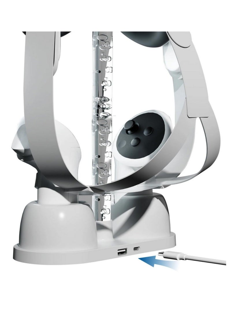 Raxoom Promass For  Quest 3 Charging Dock Station Controller Charger RGB Light Desktop VR Stand Non-slip VR Headset Controller Stand - Image 4