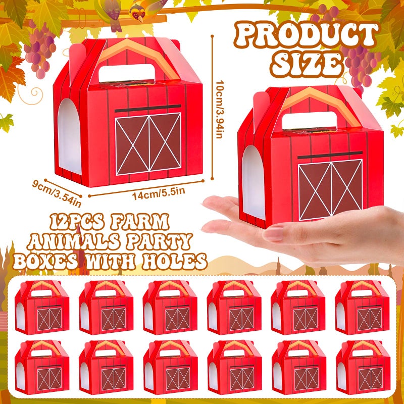 Jiytivity 38 Pcs Farm Animal Party Favors Include 12 Foldable Farm Boxes 12 Mini Stuffed Animals 12 Adoption Card 1 Adopt Sign 1 Fence for Adopt A Farm Animal Party Adopt a Pet Party Favors - Image 3