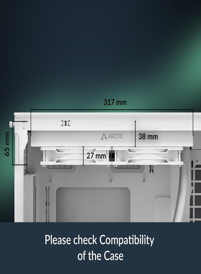 ARCTIC Liquid Freezer III Pro 280 A-RGB (White) - AIO CPU Cooler, 2 x 140 mm Water Cooled, 38 mm Radiator, PWM Pump, VRM Fan, AMD AM5/AM4, Intel LGA1851/1700 Contact Frame - Image 2
