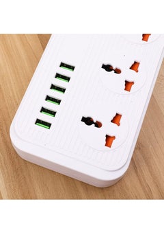 TYCOM Power Strip Surge Protector with USB Extension Cord Flat Plug with Widely 3 AC Outlet and 6 USB Small Desktop Station with 6 feet Power Cord Compact Socket.  - Image 3