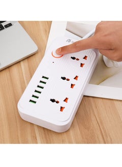 TYCOM Power Strip Surge Protector with USB Extension Cord Flat Plug with Widely 3 AC Outlet and 6 USB Small Desktop Station with 6 feet Power Cord Compact Socket.  - Image 4