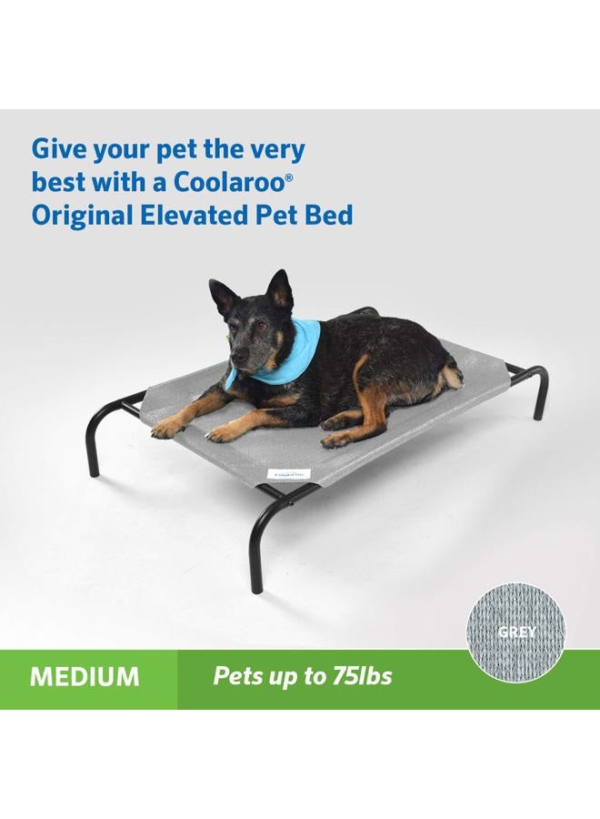 COOLAROO The Original Cooling Elevated Dog Bed, Indoor and Outdoor, Medium, Grey - Image 2