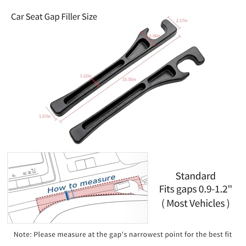 TATATOO Car Seat Gap Filler, Seat Side Gap Filler Organizer with Phone Holder, Universal Fit in Between Car Seat Catcher, Perfect for Car, SUV, Truck (Slotted, Black) - Image 2