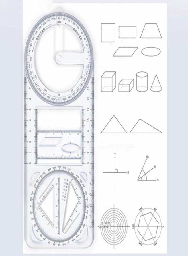 ATORSE® Multifunctional Geometric Ruler Mathematics Drawing Template for Woodworking Style A - Image 4