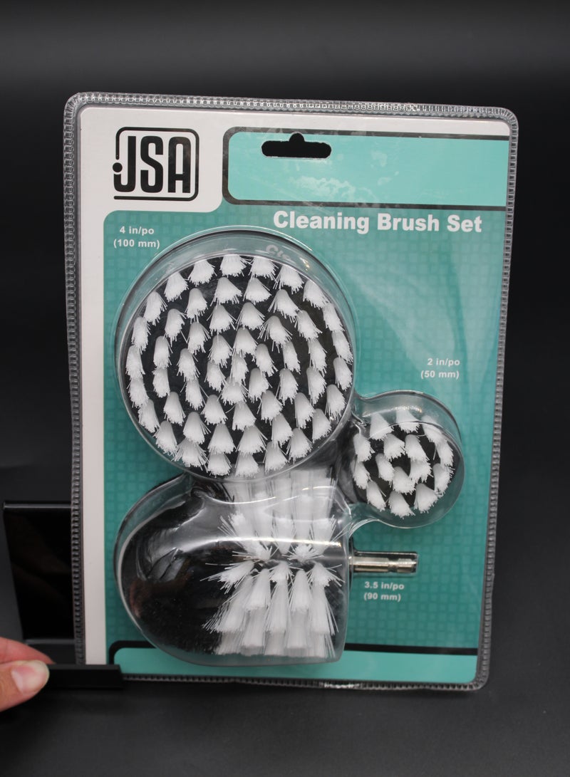 جي اس ايه طقم فرش تنظيف للدريل (3 قطع – ناعم) مثالي للتلميع والتنظيف الخفيف للأسطح المختلفة مثل المعادن، الخشب، البلاستيك والزوايا الدقيقة. يتميز بسهولة التركيب على أي دريل كهربائي ليمنحك نتائج سريعة وفعّالة بدون خدوش. - Image 2