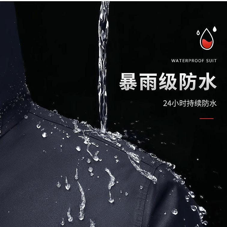 طقم معطف مطر وسروال مطر مقسم للدراجات الكهربائية والتوصيل الكامل للمطر ملابس صيد آمنة بونشو - Image 3