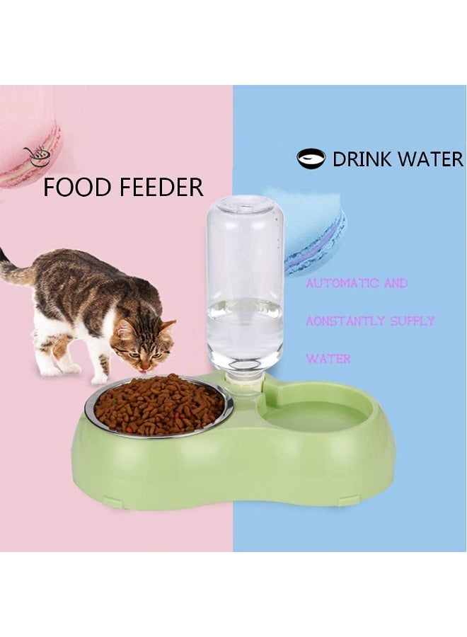 مجموعة مغذي الكلاب والقطط وموزع المياه، وعاء طعام الحيوانات الأليفة 2 في 1 وموزع المياه بالجاذبية للكلاب الصغيرة والمتوسطة والقطط الصغيرة، أزرق - Image 5