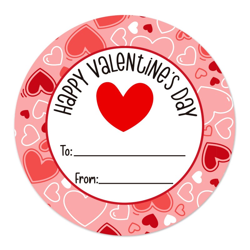 SICOHOME Happy Valentines Day Stickers 72pcs 1.5in Valentines Stickers for Kids Adults Label Envelope Seal Sticker Day Party Favors Gift Labels to from Sticker - Heart - Image 1