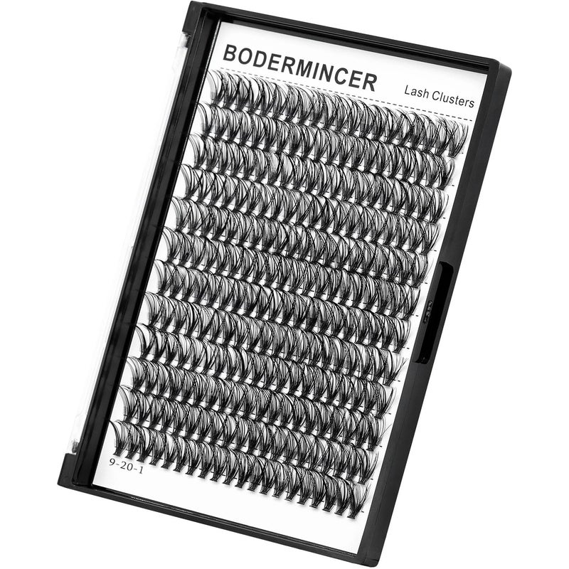 Bodermincer 7D10D20D30D40D50D60D80D100D Lash Cluster 240pcs D Curl Individual Cluster Eyelashes Fluffy false Eyelashes Extension Lash Cluster DIY at Home 20D18mm