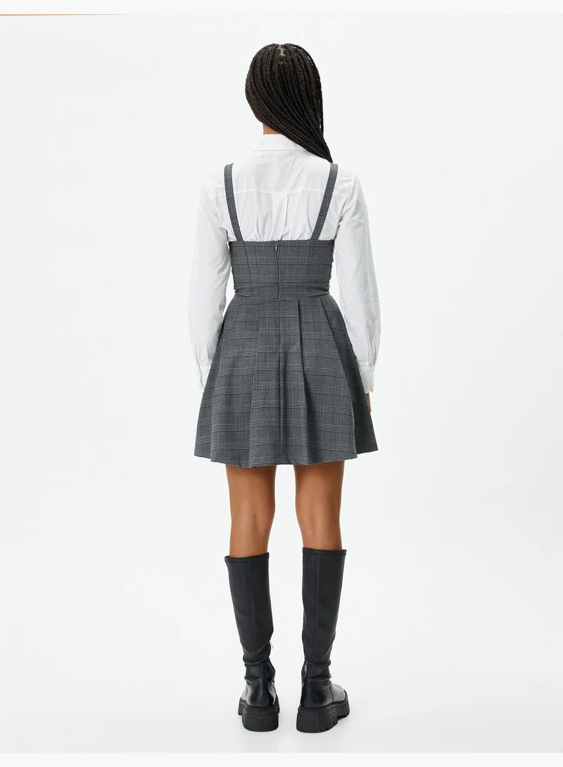 KOTON Plaid A-Line Dress