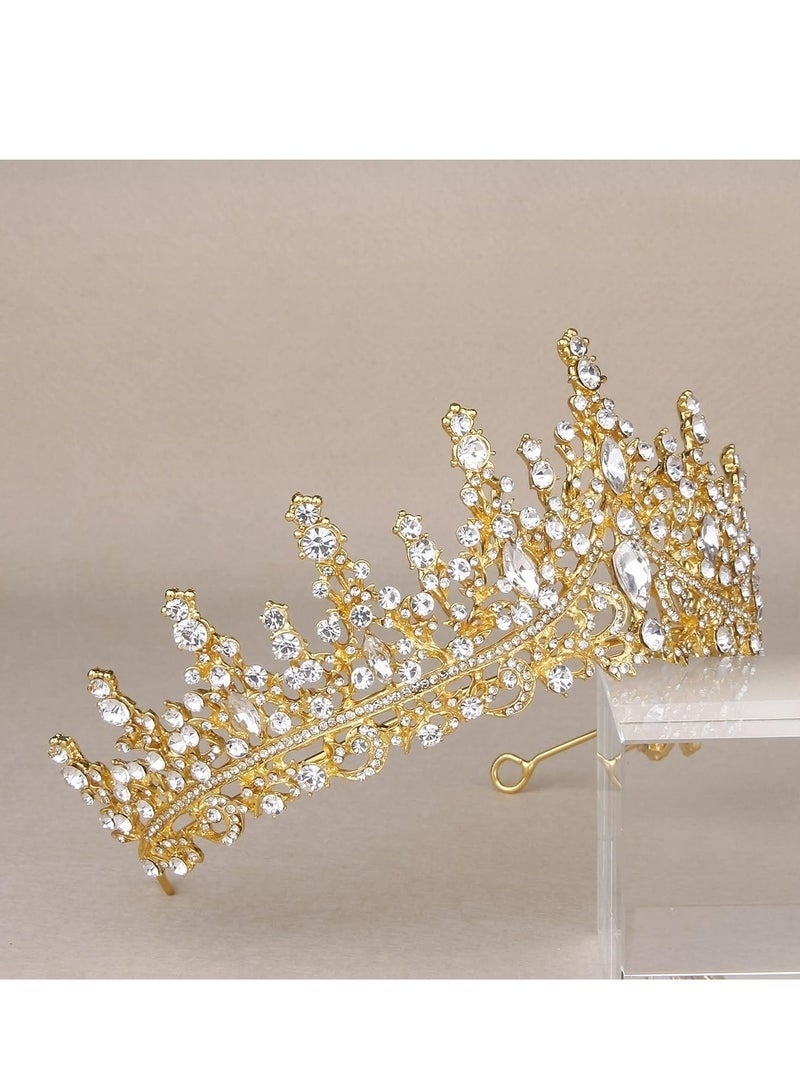 جيفت تاج ذهبي للنساء، تاج زفاف على شكل تاج الملكة، وتاج أميرة لحفلات أعياد ميلاد الفتيات. - Image 5