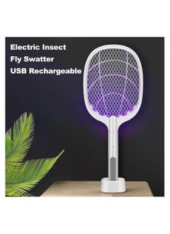 Electric Bug Zapper Racket, Mosquito Killer, Fruit Fly Swatter Zap, Two-In-One USB Rechargeable Electronic Swatter Pest Control