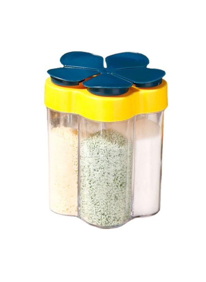 Thoraya 5 In 1 Travel Spice Containers Airtight Travel Seasoning Condiment Containers Portable Camping Seasoning Box for Barbecue Picnic Blue  - Image 1