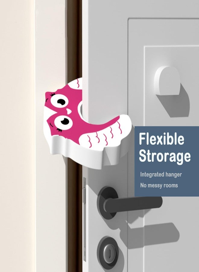 Leeonz Baby Cartoon Door Stopper, Children's Anti-Pinch Safety Creative Door Stop, Windproof Door Stopper to Prevent Closing, Baby Safety Door Card (3Piece,Pink-Bird) - Image 2