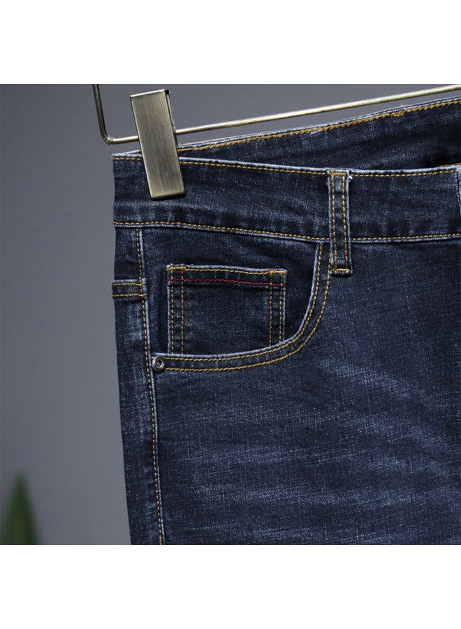 ROMON Cloud-touch Denim】men's Distressed Denim Jeans With Drop Grinding And Pulled Threads, Versatile Stretch Cotton Casual Pants For Men - Image 5