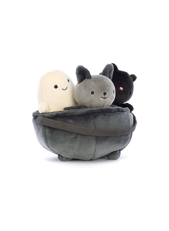 Jellycat Cauldron Cuties Plush Toy Set – Soft Halloween-Themed Plush with Cat and Ghost Characters in Fabric Cauldron, Cute Seasonal Collectible Gift - Image 2