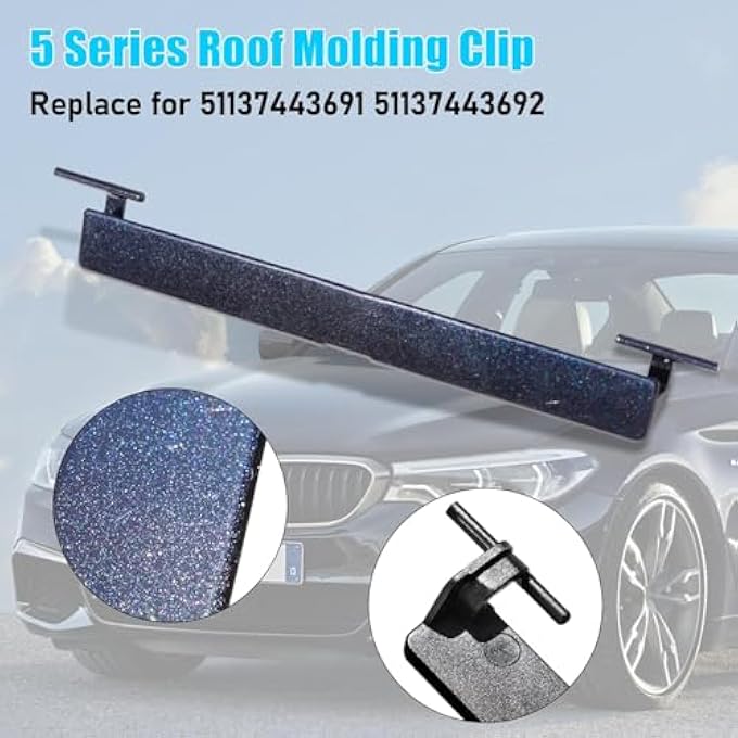 غطاء منفذ حامل السقف المتوافق مع بي إم دبليو لسلسلة 5 G30/G31 2018 2019 2020 2021 2022 2023، غطاء تشكيل حامل السقف لبي إم دبليو 520 525 530 540 M550، 51137443691 (أسود كربوني) - Image 4