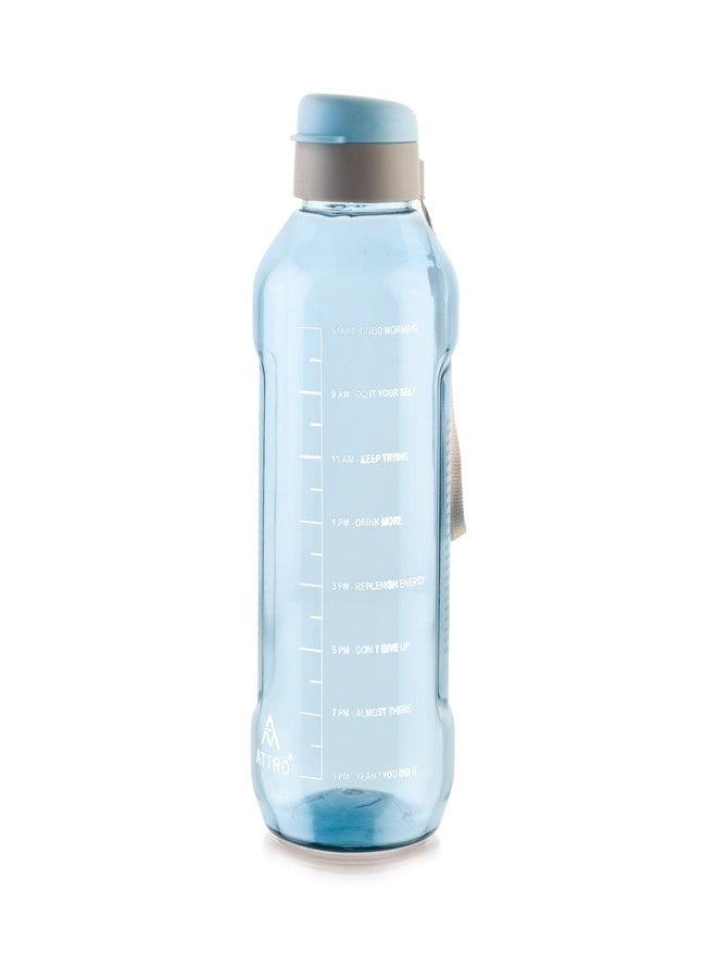 ATTRO Ultra Pro 2 Motivational 2-Liter BPA-Free Water Bottle with Leak-Proof Flip-Top Cap, Nylon Strap and Stylish Blue Color for Daily Hydration - Image 1