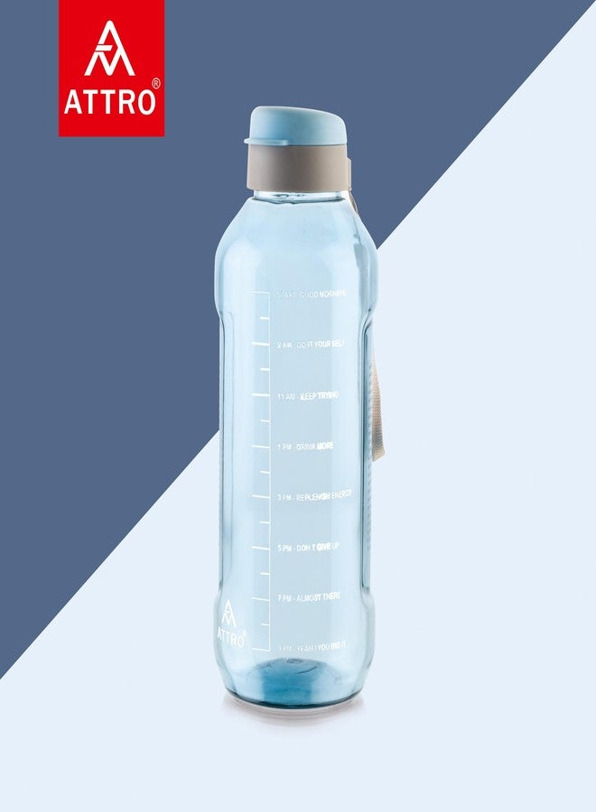 ATTRO Ultra Pro 2 Motivational 2-Liter BPA-Free Water Bottle with Leak-Proof Flip-Top Cap, Nylon Strap and Stylish Blue Color for Daily Hydration - Image 5