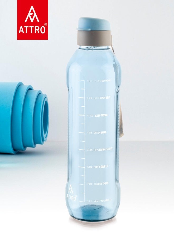 ATTRO Ultra Pro 2 Motivational 2-Liter BPA-Free Water Bottle with Leak-Proof Flip-Top Cap, Nylon Strap and Stylish Blue Color for Daily Hydration - Image 3