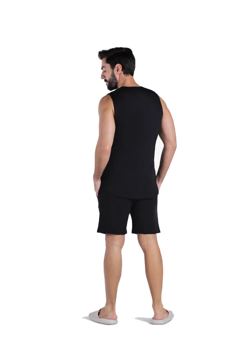 ياسيكو YesEco Men’s Black Athleisure Tank Top – Ultra-Soft Bamboo Viscose Sleeveless Shirt – Lightweight, Breathable, Sustainable Muscle Tank for Gym, Yoga, or Casual Wear (Only Tank Top)