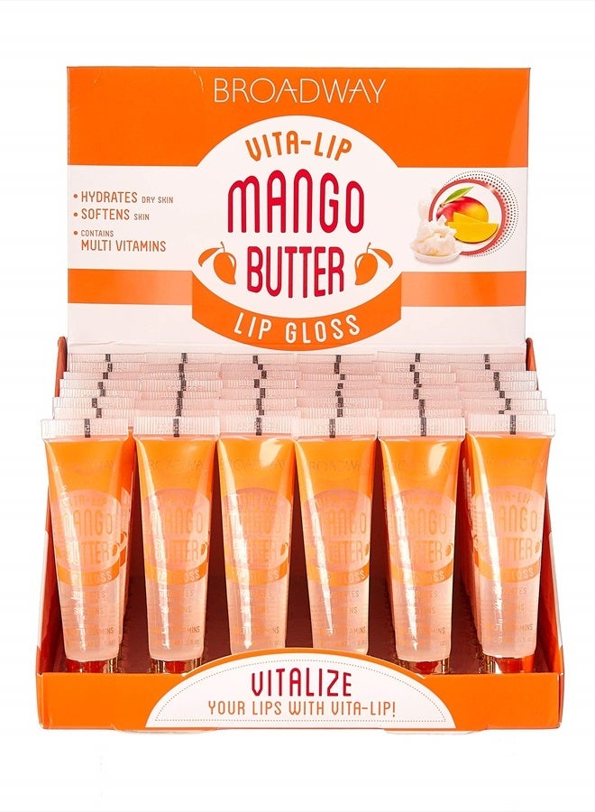 KISS Broadway Vita-Lip Clear Lip Gloss Box Display Set (Mango Butter) - Image 1