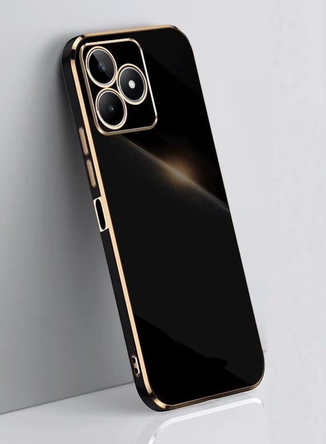 Realme C53 كم واقية ، صدمة برهان كم لينة ، المضادة للانزلاق المضادة للخدش مرة أخرى كم ، مطلي بالكروم مطلي بالذهب و محدب حافة كم - Image 1
