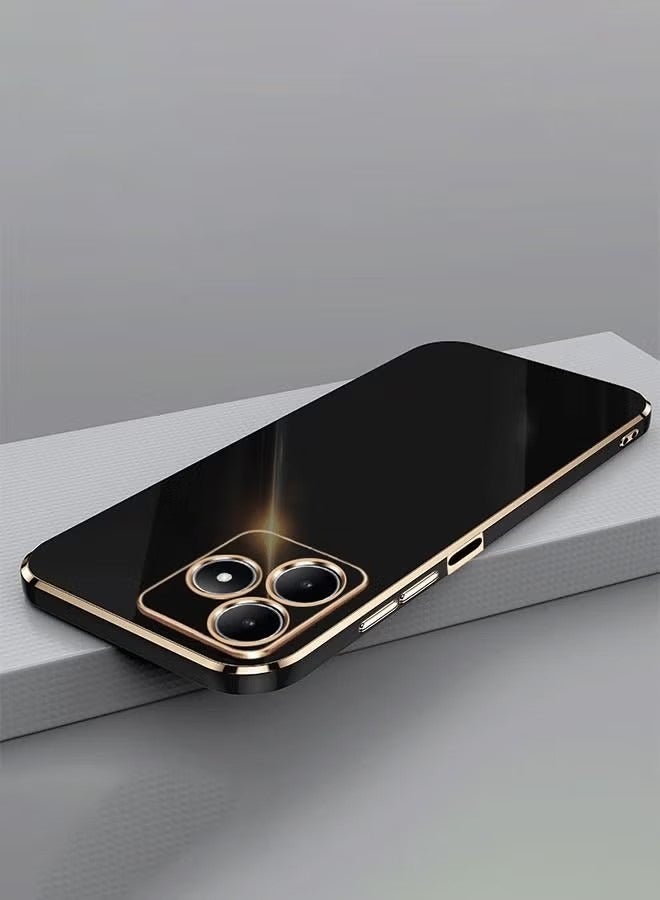 Realme C53 كم واقية ، صدمة برهان كم لينة ، المضادة للانزلاق المضادة للخدش مرة أخرى كم ، مطلي بالكروم مطلي بالذهب و محدب حافة كم - Image 2
