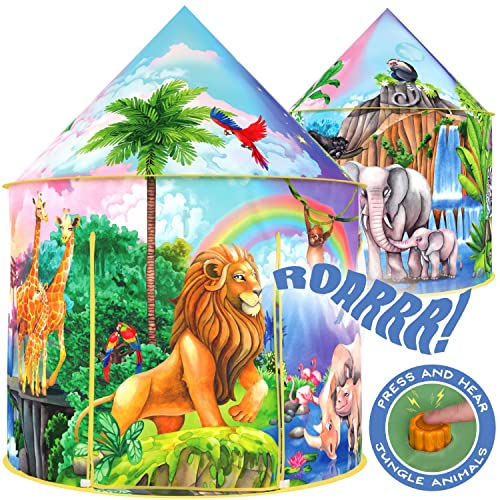 W&O WO Jungle Adventure Play Tent with Lifelike Animal Sounds  Captivating Pop Up Tent for Boys  Girls  Perfect for Indoor  Outdoor Adventures - Image 1